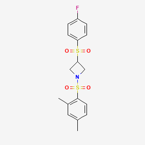 B2690046 1-((2,4-Dimethylphenyl)sulfonyl)-3-((4-fluorophenyl)sulfonyl)azetidine CAS No. 1797884-86-6