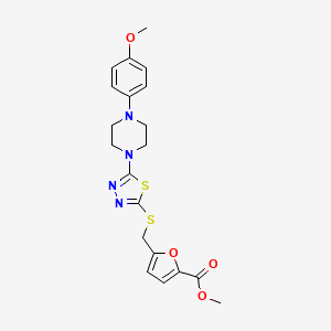 Methyl 5-(((5-(4-(4-methoxyphenyl)piperazin-1-yl)-1,3,4-thiadiazol-2-yl)thio)methyl)furan-2-carboxylate