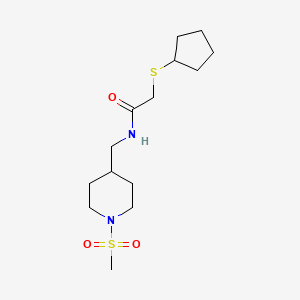 2-(cyclopentylthio)-N-((1-(methylsulfonyl)piperidin-4-yl)methyl)acetamide