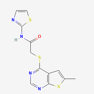 2-((6-methylthieno[2,3-d]pyrimidin-4-yl)thio)-N-(thiazol-2-yl)acetamide