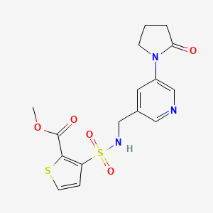 molecular formula C16H17N3O5S2 B2690083 Methyl 3-({[5-(2-oxopyrrolidin-1-yl)pyridin-3-yl]methyl}sulfamoyl)thiophene-2-carboxylate CAS No. 2097925-88-5