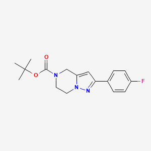 molecular formula C17H20FN3O2 B2690090 tert-Butyl 2-(4-fluorophenyl)-6,7-dihydropyrazolo[1,5-a]pyrazine-5(4H)-carboxylate CAS No. 1773507-35-9