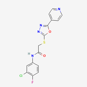 N-(3-chloro-4-fluorophenyl)-2-[(5-pyridin-4-yl-1,3,4-oxadiazol-2-yl)sulfanyl]acetamide