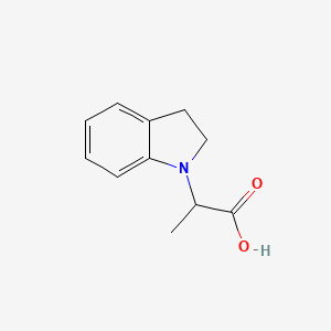 molecular formula C11H13NO2 B2690102 2-(2,3-dihydro-1H-indol-1-yl)propanoic acid CAS No. 783290-14-2