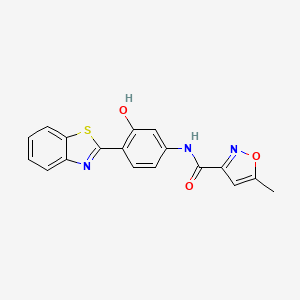 molecular formula C18H13N3O3S B2690105 N-[4-(1,3-benzothiazol-2-yl)-3-hydroxyphenyl]-5-methyl-1,2-oxazole-3-carboxamide CAS No. 946304-49-0