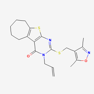2-[(3,5-dimethyl-4-isoxazolyl)methylthio]-3-prop-2-enyl-6,7,8,9-tetrahydro-5H-cyclohepta[2,3]thieno[2,4-b]pyrimidin-4-one
