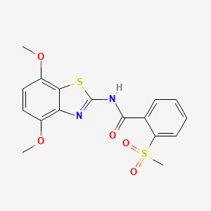 molecular formula C17H16N2O5S2 B2690112 N-(4,7-dimethoxy-1,3-benzothiazol-2-yl)-2-methanesulfonylbenzamide CAS No. 896270-38-5