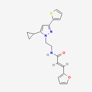 (E)-N-(2-(5-cyclopropyl-3-(thiophen-2-yl)-1H-pyrazol-1-yl)ethyl)-3-(furan-2-yl)acrylamide