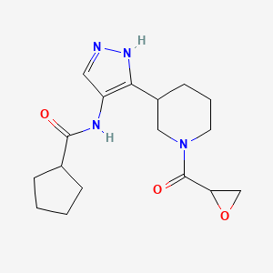 N-[5-[1-(Oxirane-2-carbonyl)piperidin-3-yl]-1H-pyrazol-4-yl]cyclopentanecarboxamide