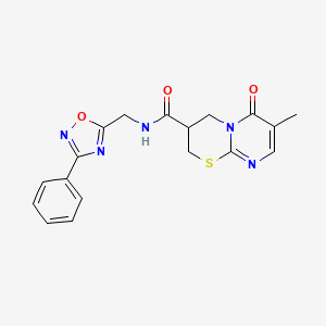 7-methyl-6-oxo-N-((3-phenyl-1,2,4-oxadiazol-5-yl)methyl)-2,3,4,6-tetrahydropyrimido[2,1-b][1,3]thiazine-3-carboxamide