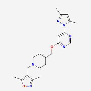 4-[[4-[[6-(3,5-Dimethylpyrazol-1-yl)pyrimidin-4-yl]oxymethyl]piperidin-1-yl]methyl]-3,5-dimethyl-1,2-oxazole