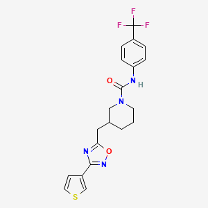3-((3-(thiophen-3-yl)-1,2,4-oxadiazol-5-yl)methyl)-N-(4-(trifluoromethyl)phenyl)piperidine-1-carboxamide