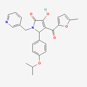 molecular formula C25H24N2O5 B2690172 3-hydroxy-5-(4-isopropoxyphenyl)-4-(5-methylfuran-2-carbonyl)-1-(pyridin-3-ylmethyl)-1H-pyrrol-2(5H)-one CAS No. 614748-10-6