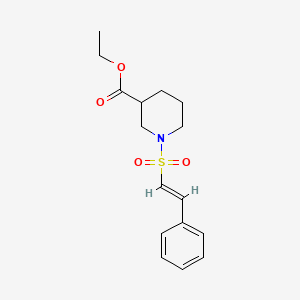 molecular formula C16H21NO4S B2690177 乙酸 1-[(E)-2-苯乙烯基]磺酰哌啶-3-甲酸酯 CAS No. 1241691-12-2