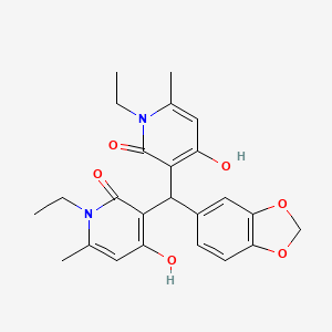 3,3'-(benzo[d][1,3]dioxol-5-ylmethylene)bis(1-ethyl-4-hydroxy-6-methylpyridin-2(1H)-one)
