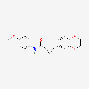 molecular formula C19H19NO4 B2690179 2-(2,3-dihydro-1,4-benzodioxin-6-yl)-N-(4-methoxyphenyl)cyclopropanecarboxamide CAS No. 1412009-64-3