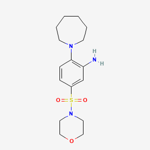 molecular formula C16H25N3O3S B2690180 2-Azepan-1-yl-5-(morpholin-4-ylsulfonyl)aniline CAS No. 885531-23-7