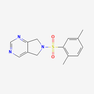 molecular formula C14H15N3O2S B2690186 6-((2,5-dimethylphenyl)sulfonyl)-6,7-dihydro-5H-pyrrolo[3,4-d]pyrimidine CAS No. 1448045-19-9
