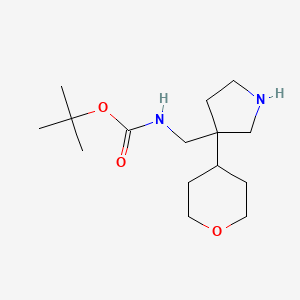 molecular formula C15H28N2O3 B2690195 N-Boc-(3-(tetrahydro-2H-pyran-4-YL)pyrrolidin-3-YL)methanamine CAS No. 1823818-07-0