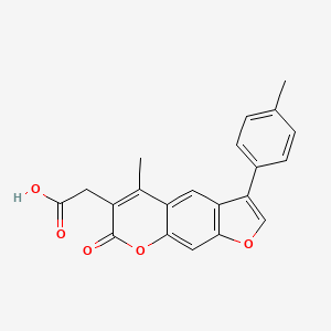 molecular formula C21H16O5 B2690198 [5-methyl-3-(4-methylphenyl)-7-oxo-7H-furo[3,2-g]chromen-6-yl]acetic acid CAS No. 853892-67-8