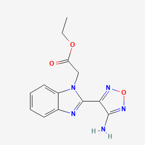 molecular formula C13H13N5O3 B2690202 Ethyl 2-(2-(4-amino-1,2,5-oxadiazol-3-yl)-1H-benzo[d]imidazol-1-yl)acetate CAS No. 332026-91-2