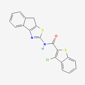 molecular formula C19H11ClN2OS2 B2690205 3-chloro-N-(8H-indeno[1,2-d]thiazol-2-yl)benzo[b]thiophene-2-carboxamide CAS No. 681162-40-3