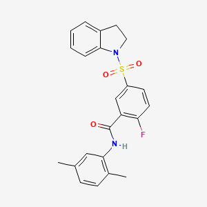 N-(2,5-dimethylphenyl)-2-fluoro-5-(indolin-1-ylsulfonyl)benzamide