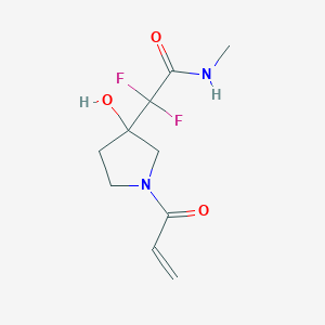 2,2-Difluoro-2-(3-hydroxy-1-prop-2-enoylpyrrolidin-3-yl)-N-methylacetamide