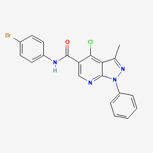 N-(4-bromophenyl)-4-chloro-3-methyl-1-phenyl-1H-pyrazolo[3,4-b]pyridine-5-carboxamide