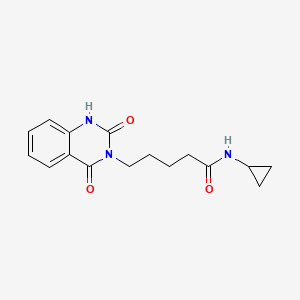 molecular formula C16H19N3O3 B2690221 N-cyclopropyl-5-(2,4-dioxo-1,2,3,4-tetrahydroquinazolin-3-yl)pentanamide CAS No. 688774-27-8
