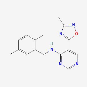 molecular formula C16H17N5O B2690228 N-(2,5-dimethylbenzyl)-5-(3-methyl-1,2,4-oxadiazol-5-yl)pyrimidin-4-amine CAS No. 2034393-54-7