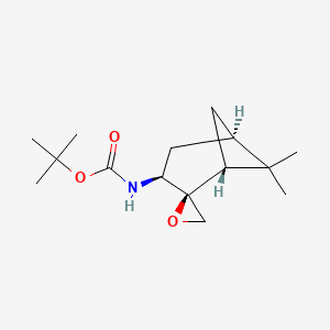 molecular formula C15H25NO3 B2690229 tert-butyl N-[(1R,2R,3S,5R)-6,6-dimethylspiro[bicyclo[3.1.1]heptane-2,2'-oxirane]-3-yl]carbamate CAS No. 2093105-09-8