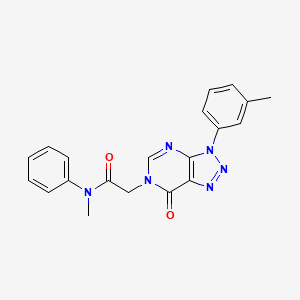molecular formula C20H18N6O2 B2690230 N-methyl-2-[3-(3-methylphenyl)-7-oxo-3H,6H,7H-[1,2,3]triazolo[4,5-d]pyrimidin-6-yl]-N-phenylacetamide CAS No. 872590-97-1