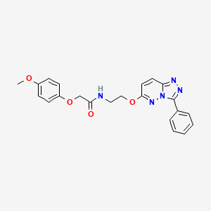 molecular formula C22H21N5O4 B2690238 2-(4-methoxyphenoxy)-N-(2-((3-phenyl-[1,2,4]triazolo[4,3-b]pyridazin-6-yl)oxy)ethyl)acetamide CAS No. 1020976-55-9