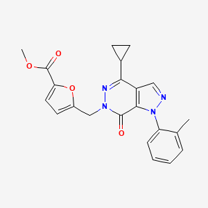 molecular formula C22H20N4O4 B2690239 methyl 5-((4-cyclopropyl-7-oxo-1-(o-tolyl)-1H-pyrazolo[3,4-d]pyridazin-6(7H)-yl)methyl)furan-2-carboxylate CAS No. 1105239-05-1