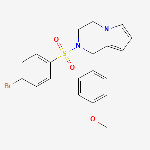 molecular formula C20H19BrN2O3S B2690240 2-((4-溴苯基)磺酰)-1-(4-甲氧基苯基)-1,2,3,4-四氢吡咯并[1,2-a]吡嗪 CAS No. 899739-51-6