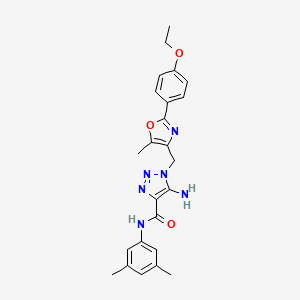 molecular formula C24H26N6O3 B2690243 5-amino-N-(3,5-dimethylphenyl)-1-{[2-(4-ethoxyphenyl)-5-methyl-1,3-oxazol-4-yl]methyl}-1H-1,2,3-triazole-4-carboxamide CAS No. 1112371-30-8