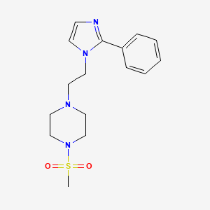 molecular formula C16H22N4O2S B2690249 1-(methylsulfonyl)-4-(2-(2-phenyl-1H-imidazol-1-yl)ethyl)piperazine CAS No. 1426314-98-8