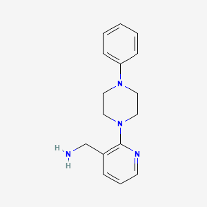 molecular formula C16H20N4 B2690251 1-[2-(4-Phenylpiperazin-1-YL)pyridin-3-YL]methanamine CAS No. 1016690-63-3