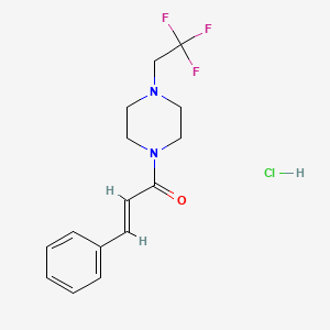 molecular formula C15H18ClF3N2O B2690252 (E)-3-苯基-1-(4-(2,2,2-三氟乙基)哌嗪-1-基)丙-2-烯-1-酮 盐酸盐 CAS No. 1351664-04-4