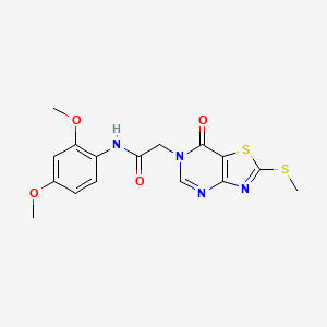 molecular formula C16H16N4O4S2 B2690257 N-(2,4-二甲氧基苯基)-2-(2-(甲硫基)-7-氧代噻唑并[4,5-d]嘧啶-6(7H)-基)乙酰胺 CAS No. 1114902-37-2