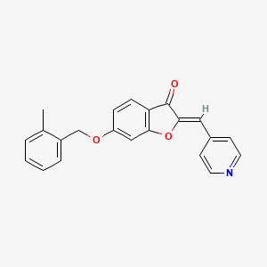 molecular formula C22H17NO3 B2690260 (Z)-6-((2-甲基苯甲基)氧基)-2-(吡啶-4-基甲烯基)苯并呋喃-3(2H)-酮 CAS No. 620548-75-6
