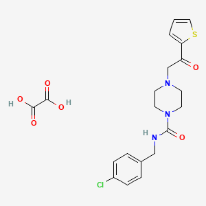 molecular formula C20H22ClN3O6S B2690262 N-(4-chlorobenzyl)-4-(2-oxo-2-(thiophen-2-yl)ethyl)piperazine-1-carboxamide oxalate CAS No. 1351614-31-7