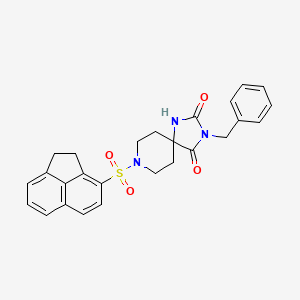 molecular formula C26H25N3O4S B2690265 3-Benzyl-8-((1,2-dihydroacenaphthylen-3-yl)sulfonyl)-1,3,8-triazaspiro[4.5]decane-2,4-dione CAS No. 1021111-14-7
