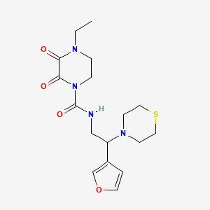 molecular formula C17H24N4O4S B2690266 4-ethyl-N-(2-(furan-3-yl)-2-thiomorpholinoethyl)-2,3-dioxopiperazine-1-carboxamide CAS No. 2034514-13-9