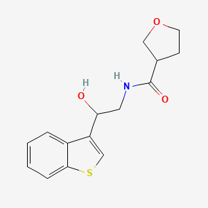 molecular formula C15H17NO3S B2690269 N-(2-(benzo[b]thiophen-3-yl)-2-hydroxyethyl)tetrahydrofuran-3-carboxamide CAS No. 2034257-07-1