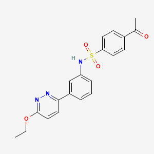 molecular formula C20H19N3O4S B2690273 4-乙酰基-N-[3-(6-乙氧吡嗪-3-基)苯基]苯磺酰胺 CAS No. 895806-43-6