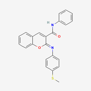 molecular formula C23H18N2O2S B2690275 (2Z)-2-{[4-(methylsulfanyl)phenyl]imino}-N-phenyl-2H-chromene-3-carboxamide CAS No. 1327177-39-8