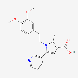 molecular formula C21H22N2O4 B2690277 1-[2-(3,4-dimethoxyphenyl)ethyl]-2-methyl-5-(3-pyridinyl)-1H-pyrrole-3-carboxylic acid CAS No. 881042-10-0