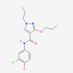 molecular formula C16H19ClFN3O2 B2690287 N-(3-chloro-4-fluorophenyl)-3-propoxy-1-propyl-1H-pyrazole-4-carboxamide CAS No. 1013765-80-4